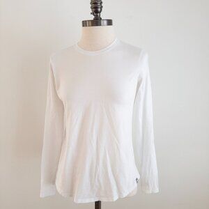 Figs Shirt Womens XS White Pima Cotton Blend Super Soft Long Sleeve Underscrub
